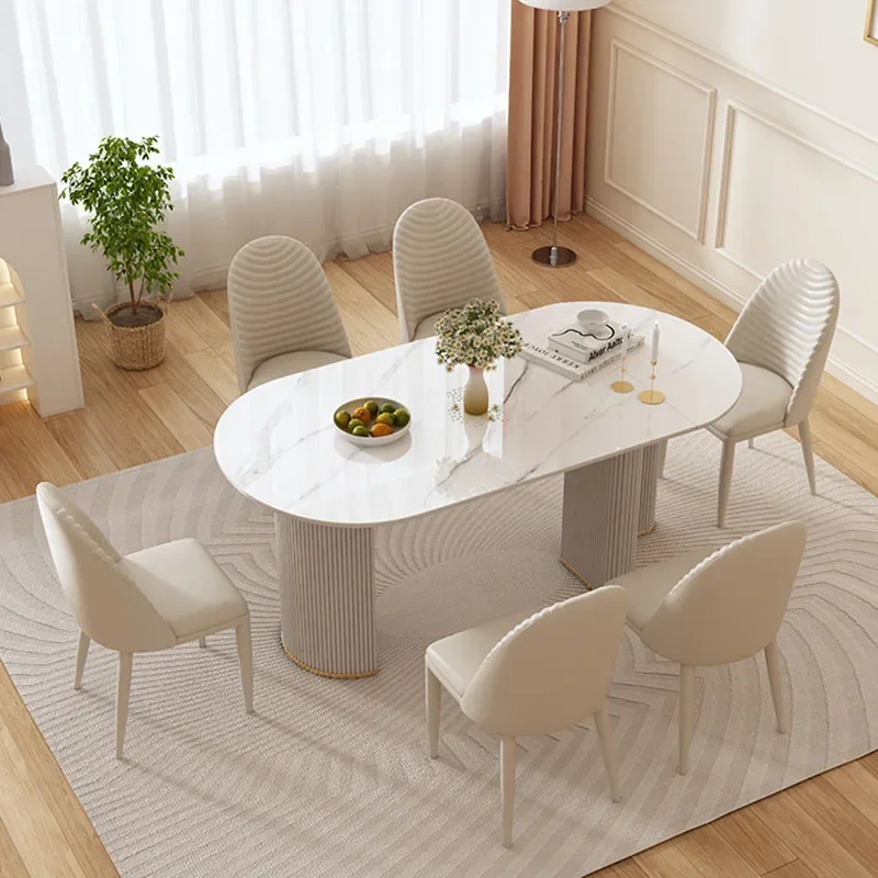 Design Portable Dining Table Living Waterproof Restaurant White Dining Table Nordic Minimalist Esstische Living Room Furniture