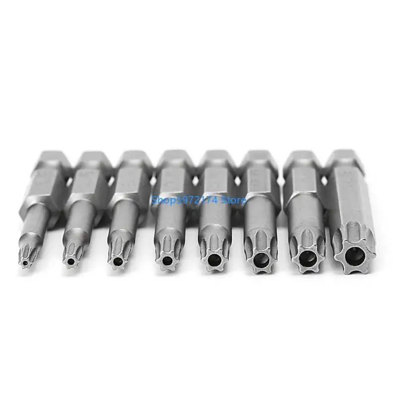 Y3NB 8 Pcs/Set 1/4 Inch 50mm T8-T40 Torx Electric Screwdriver Bits