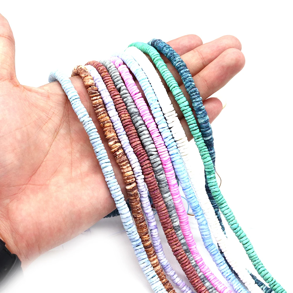

Natural Shell Beads Multicolor Flat Round Straight Hole Handmade Jewelry Beads for Jewelry Making DIY Earring Charms Accessories