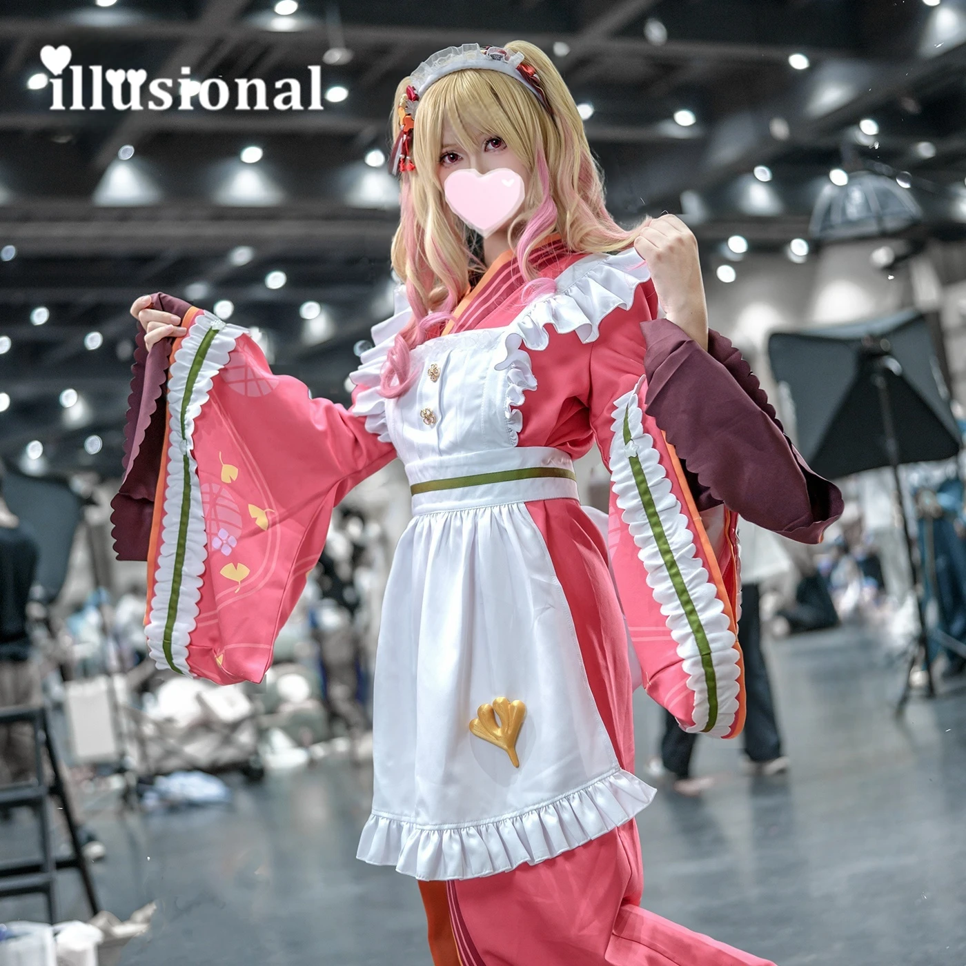 

illusional Anime PJSK Tenma Saki Cosplay Costume Tenma Saki Maid Kimono Dress Halloween Costumes Female