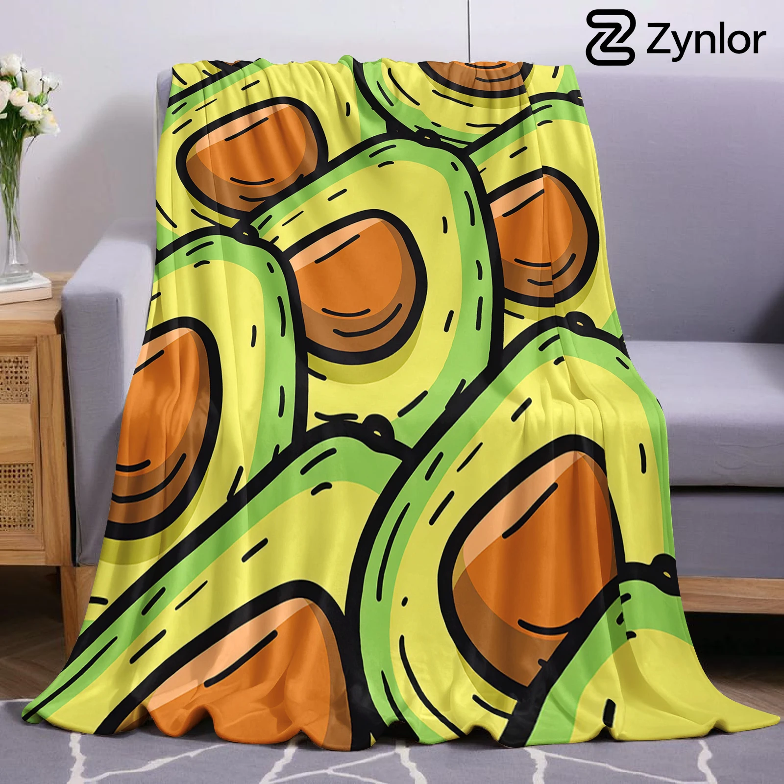 Avocado Pop Lightweight Microfiber Soft Christmas Fleece Blanket Warm Cozy Throw for Bed Sofa Office Travel All Season
