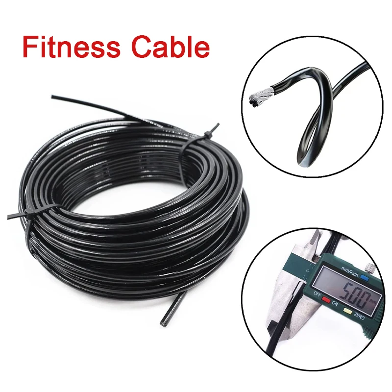 Thick 5mm/6mm Gym Cable Steel Wire Rope Fitness Equipment Accessories For Home Gym Pulley Machine Pull Down Replacement Parts