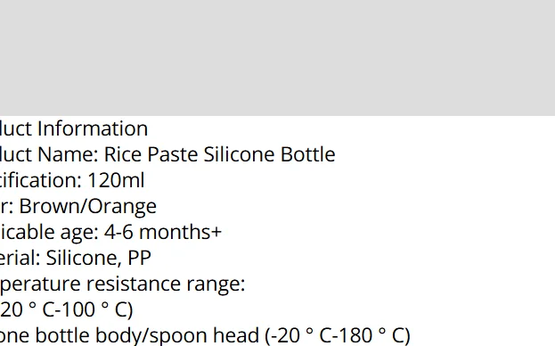 Silicone complementary spoon/extrusion feeding spoon/rice paste bottle silicone soft spoon/Rice noodles water feeding device
