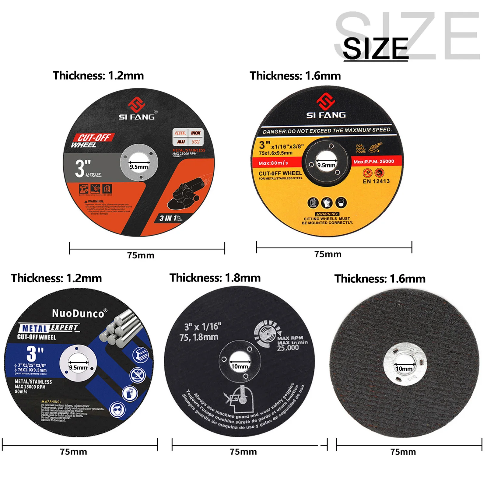 5Pcs/Set 75mm Resin Metal Cutting Disc Mini Cut Off Wheel Saw Blade Grinding Wheel for Angle Grinder Metal Wood Stainless Cut