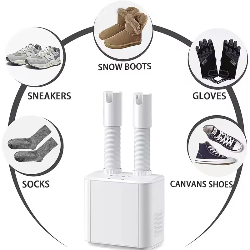 เครื่องอบรองเท้า 150W พร้อมตั้งเวลา อิเล็กทรอนิกส์ สำหรับใช้ในบ้าน อบรองเท้าบูท แบบพับเก็บได้ อบแห้งเร็ว ฆ่าเชื้อ กำจัดกลิ่น รองเท้าและเสื้อผ้า