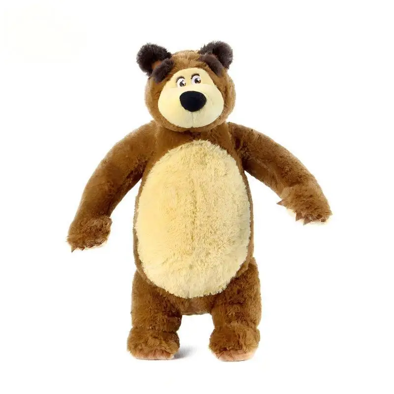 New Anime Masha And Bear Plush Doll Toy Cute Furry 27cm Brown Bear Stuffed Doll Toy Anime Merchandise For Fans Gifts