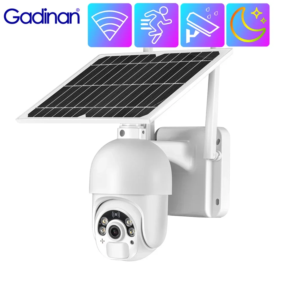 Gadinan WiFi IP Camera 1080P 2.4G P2P Two Way Audio AI Human Detection 4X Digital Zoom Outdoor Security CCTV Camera With Sim 4G