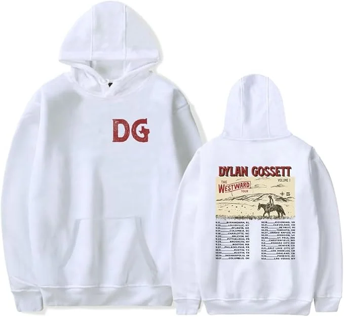 Dylan Gossett The Westward Tour 2025 후드티, 팬용 긴 소매 풀오버 캐주얼 컴포트 스웨트셔츠