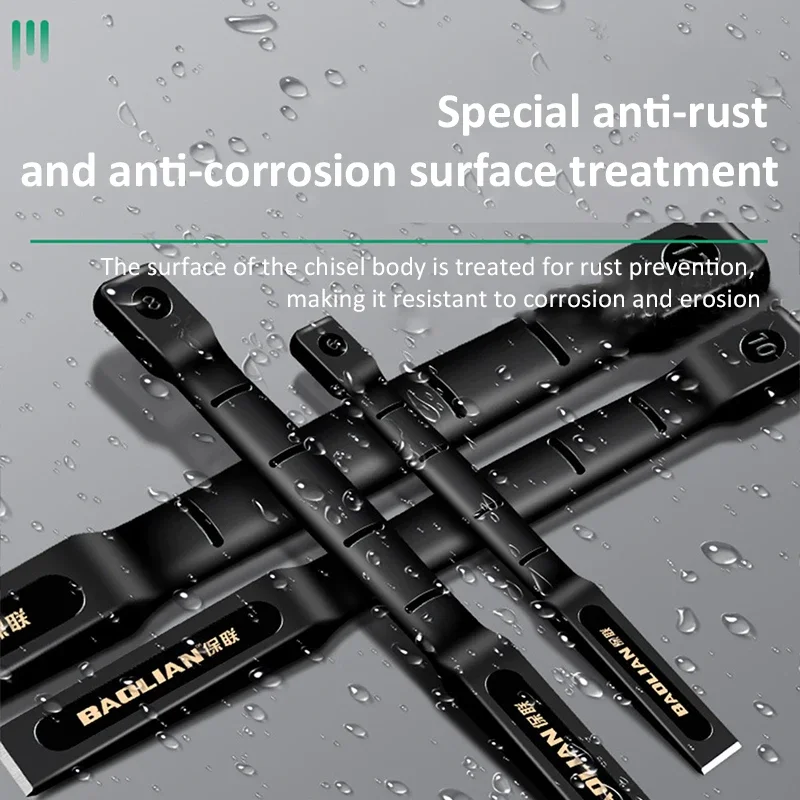 6/8/10/12 بوصة الكروم الفاناديوم الصلب حجر إزميل مسطح مع قفازات واقية لليد البناء الاسمنت البناء الخرسانة النقش قطع أداة