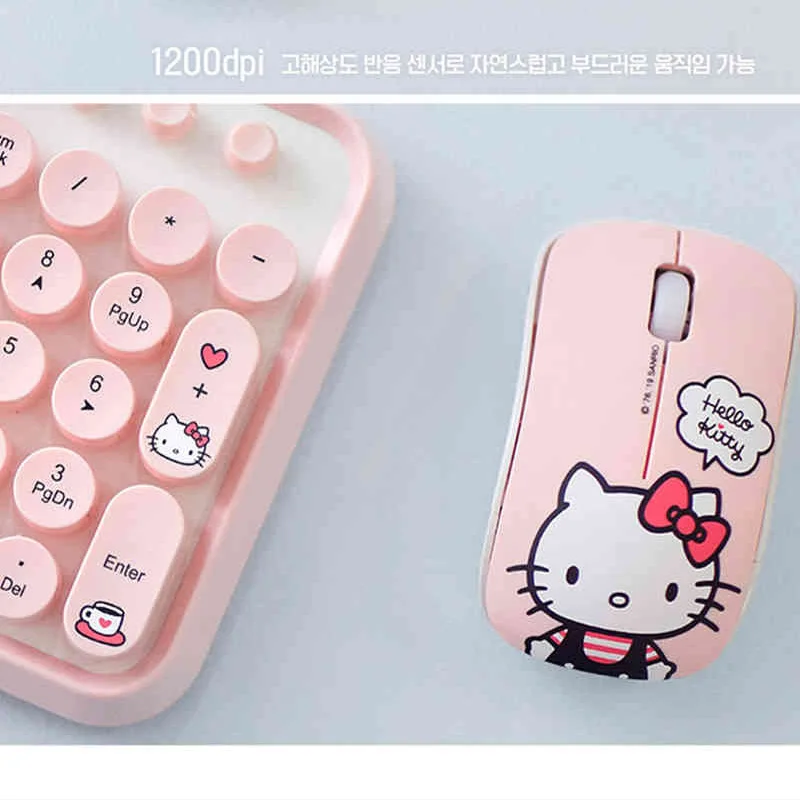 Kuromi Cinnamoroll Hello Kitty Laptop Desktop Computer Usb Cute Cartoon Mouse Keyboard Set Cute Keyboard Accessories Gift