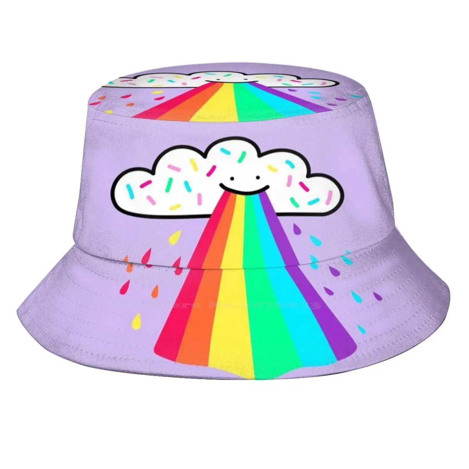 Rainbow Blast Unisex Summer Outdoor Sunscreen Hat Cap Supercutebowl Fluffy Adorable Aww Clouds Sprinkles Rainbows Cutie Sweet