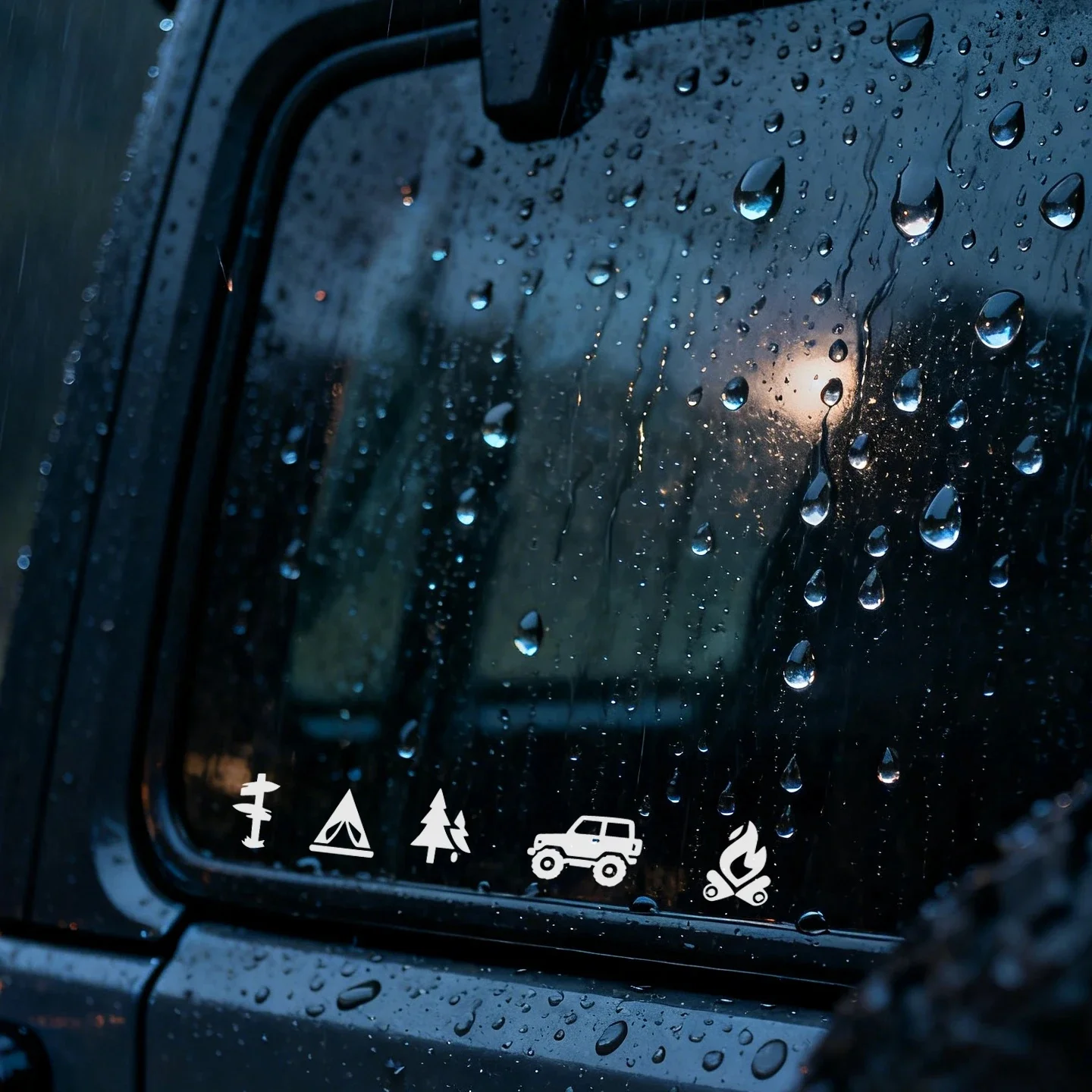 

Camping icon outdoor campfire hiking vinyl body sticker for car, truck, motorcycle, bumper, wall, home, office decoration decal