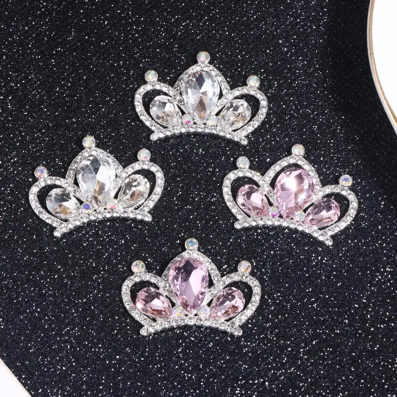 10 قطع من مشابك شعر على شكل تاج من حجر الراين - دبابيس شعر على شكل تاج الأميرة من سبيكة مع ترصيع فلاش، إكسسوارات شعر ذاتية الصنع للحفلات والصور