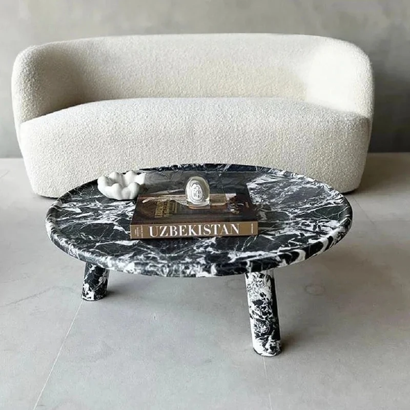 X0 Tavolino da caffè italiano minimalista in marmo naturale di fascia alta, moderno, leggero, di lusso, di fascia alta, per soggiorno, tavolino di design creativo