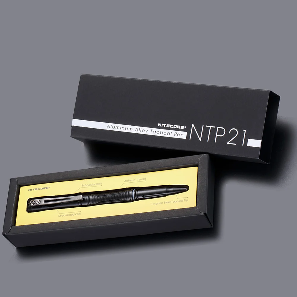 NITECORE NTP21 lega di alluminio penna tattica finestra rompivetro Clip in acciaio al tungsteno autodifesa multifunzionale/ricarica di ricambio