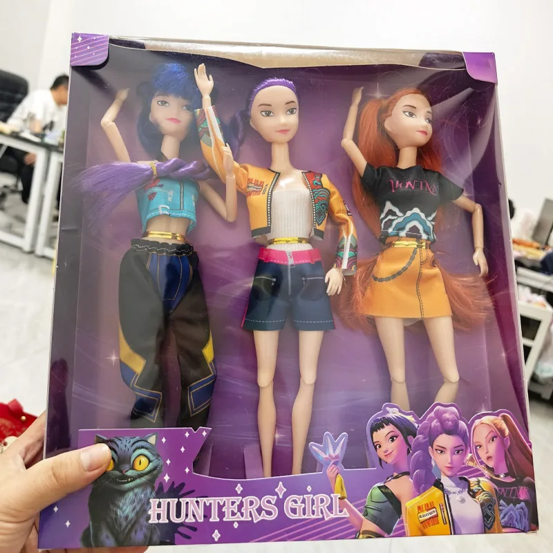 

3Pcs 30cm Anime KPop Demon Hunters Girl Group RUMI MIRA ZOEY Doll Figurine Figure Action Models Toy Ornaments Christmas Gift