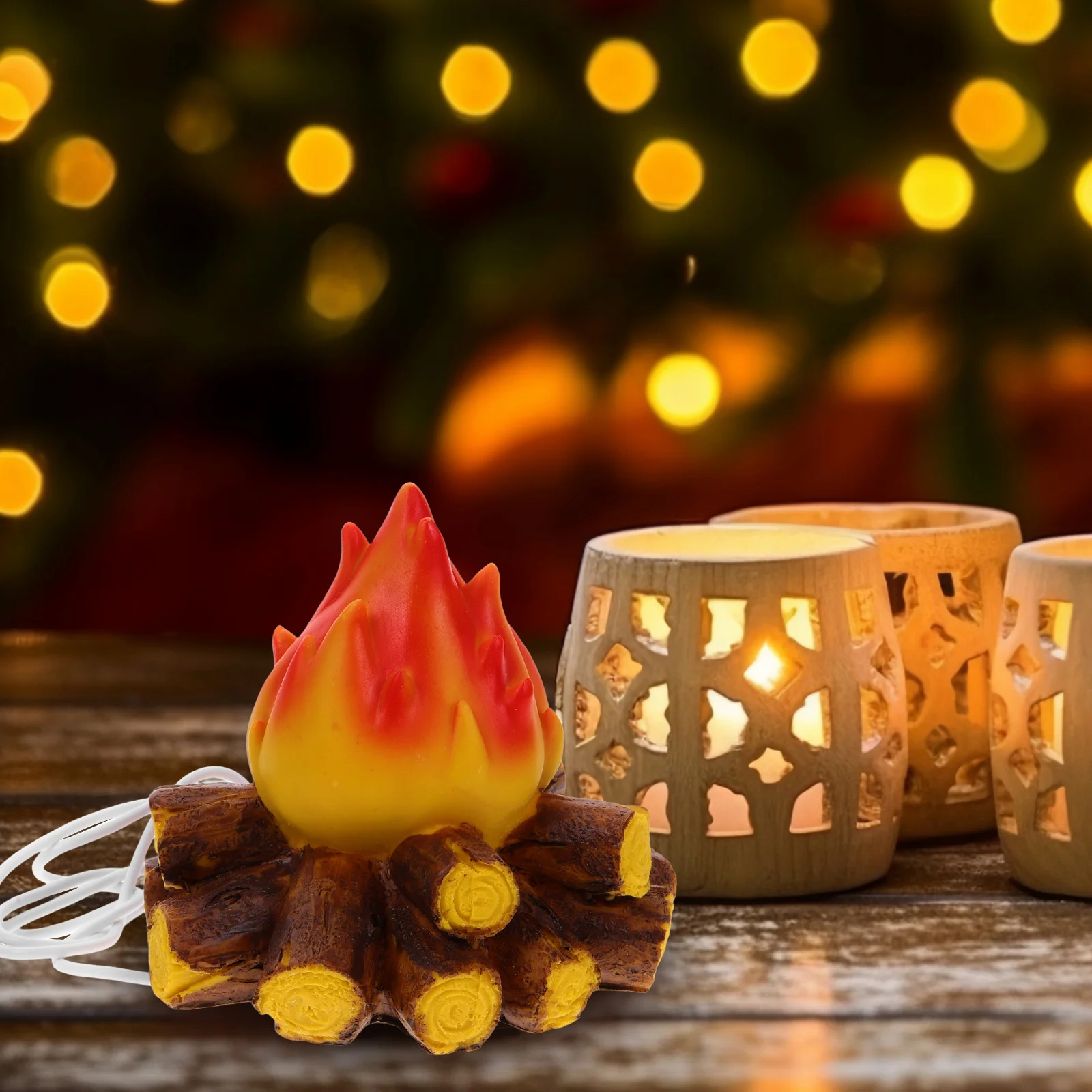 クリエイティブな炎シミュレーションキャンプファイヤーランプledナイトライト、自宅オフィス装飾寝室テーブルライト、偽炎効果屋内ランプ