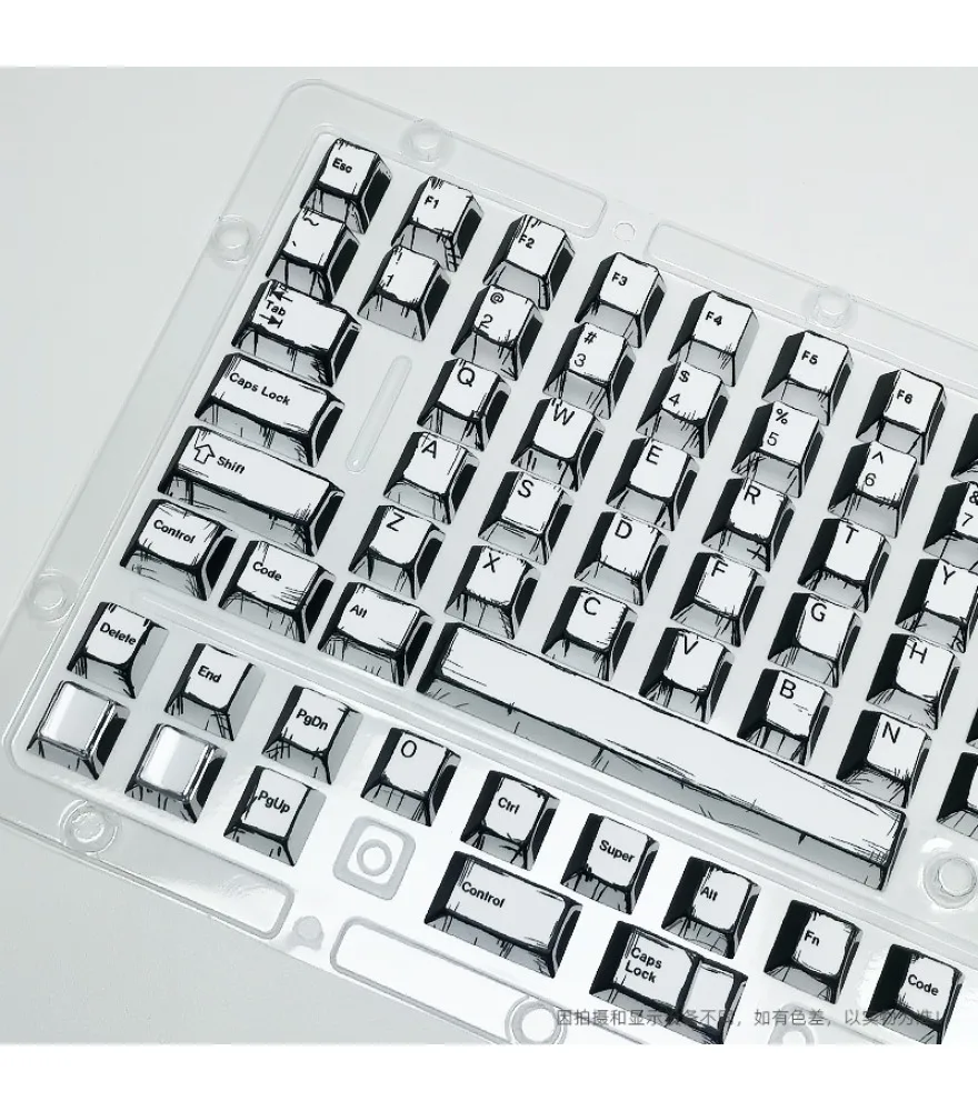 White comic keycap PBT small full set of 143 keys original all five sides hot sublimation