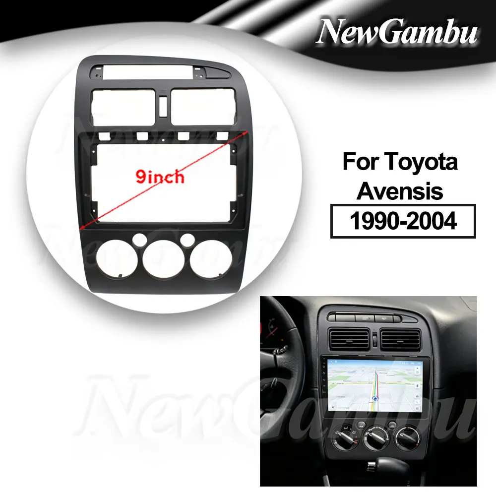 

9 Inch Car Radio FIT For Toyota Avensis 1990-2004 MANUAL AC LHD Frame No Cable ABS PC Plastic Fascia Dashboard Plane Frame