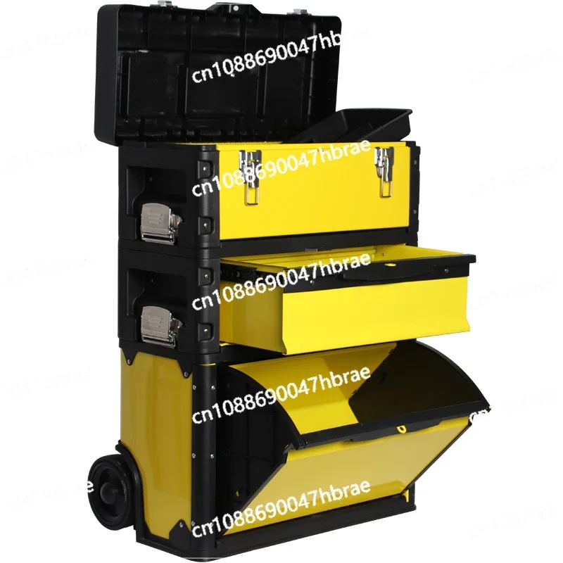 

Tie rod toolbox Multifunctional three-layer combined tie rod hardware toolbox Movable hardware tool cart with wheels