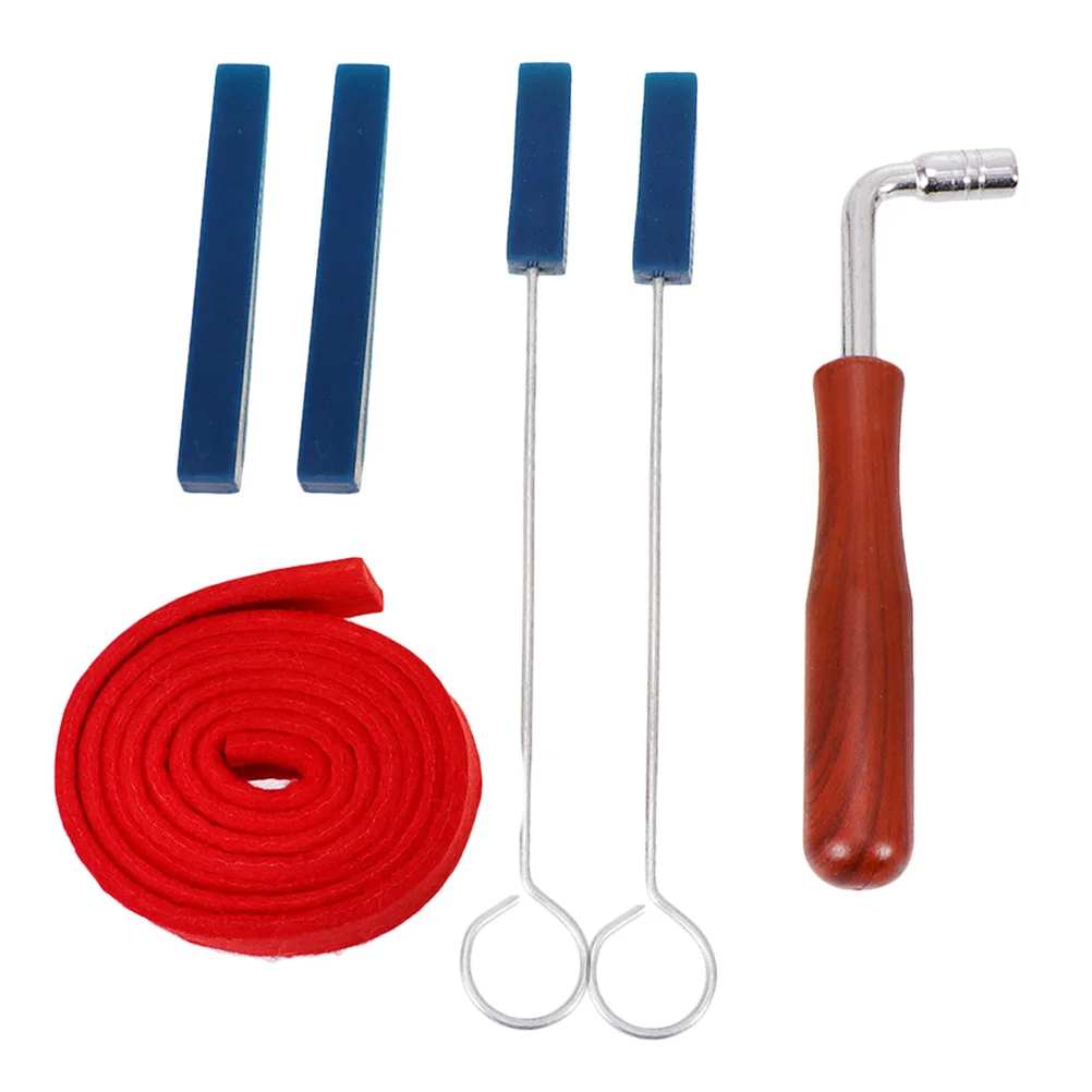 

6 pcs Piano Tuning Hammer Kit Metal Wrench Wooden Handle Professional Tools For Piano Lever Mute Kit Tuner Instrument Parts