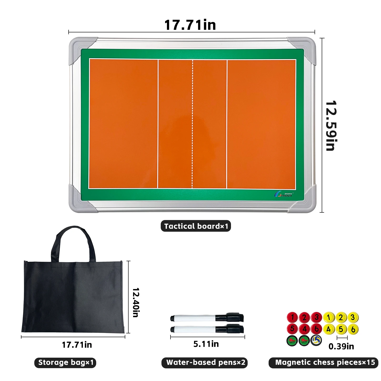 Planche tactique de volley-ball magnétique portative (45 × 32 cm) – Surface essuyable double face pour les perceuses d'assistance et d'entraînement