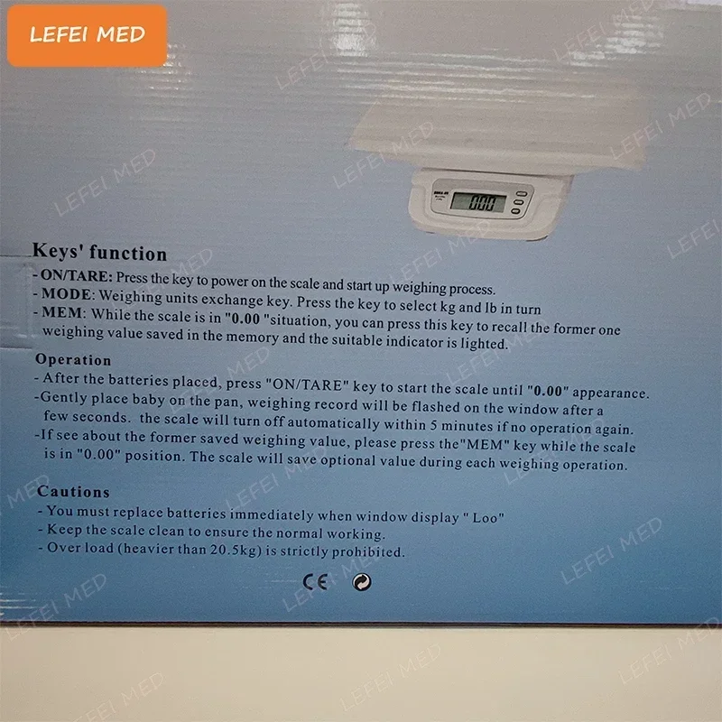 2026/LF9122C High Precision 20KG White Measure Infant Electronic Weighing Digital Baby Scale view 4