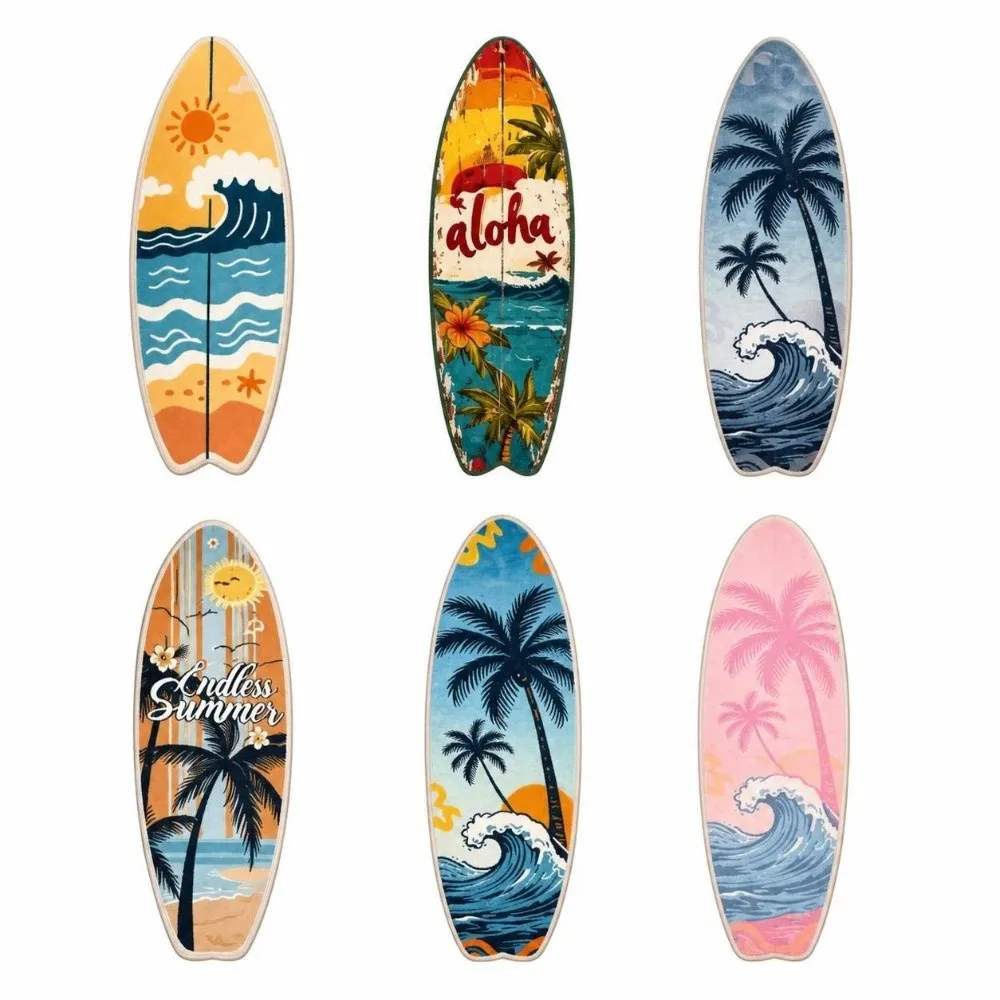 New Surfboard-Shaped Bedroom Mat Non-Slip Soft Floor Mat Faux Cashmere Hawaiian Style Runner Rugs Indoor Home Decor