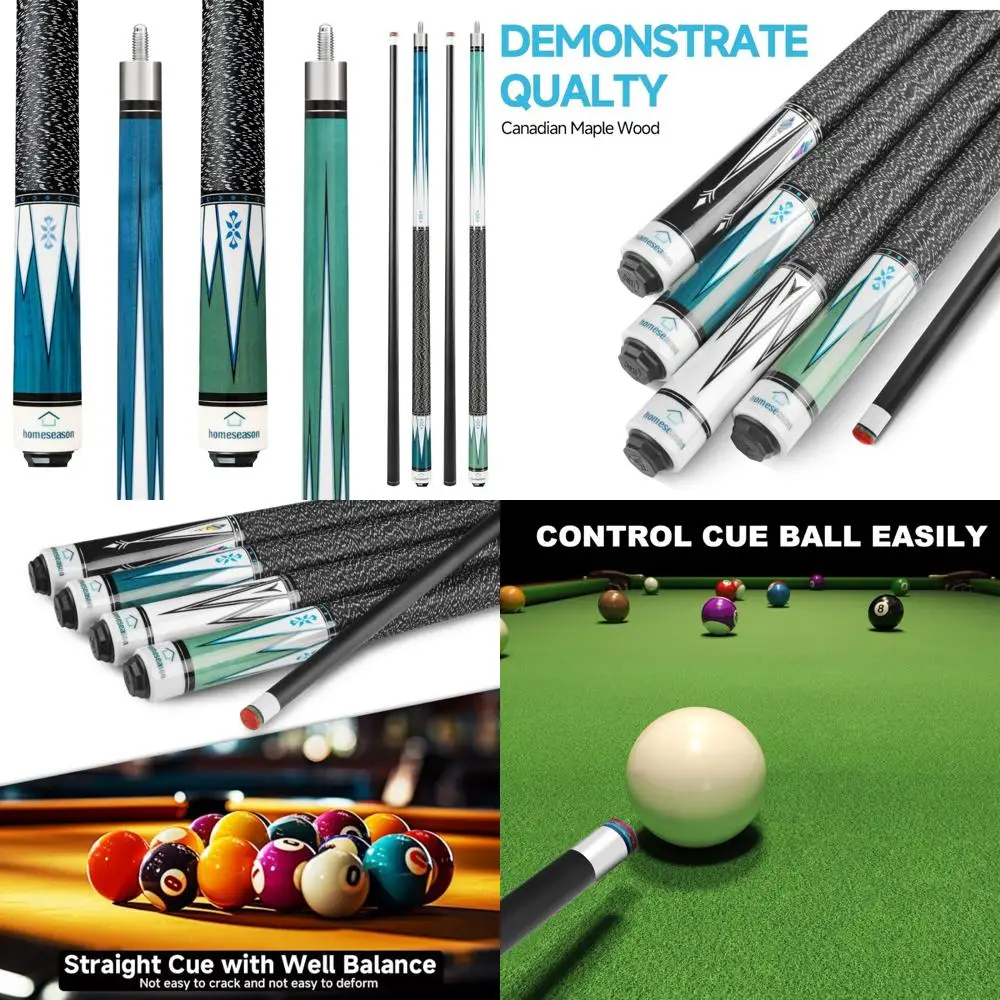 

Professional Low Deflection 58 Billiard Cue Sticks with Nylon Thread Grip for Enhanced Pool Play