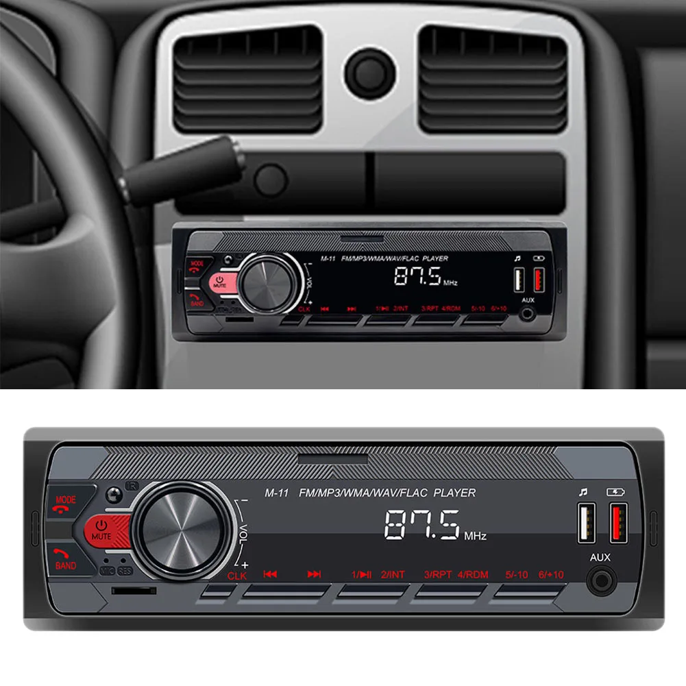 In-Dash Radio 178x50mm Car MP3 Player AUX Input Function High Universality Fitment Supports TF Card For Mobile Apps