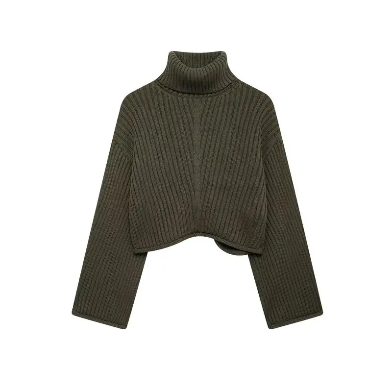 

2024 Autumn Winter New Arrival Women's Knitted Sweater Simple ort Long Sve High Collar Cardigan Commute Sle Polyester