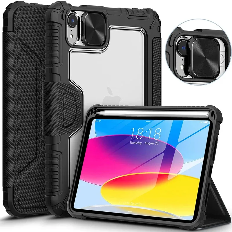 

iPad 10th Gen 10.9 Case (2022) - Genuine Leather Flip Cover with Reinforced Bumper & Auto Sleep/Wake