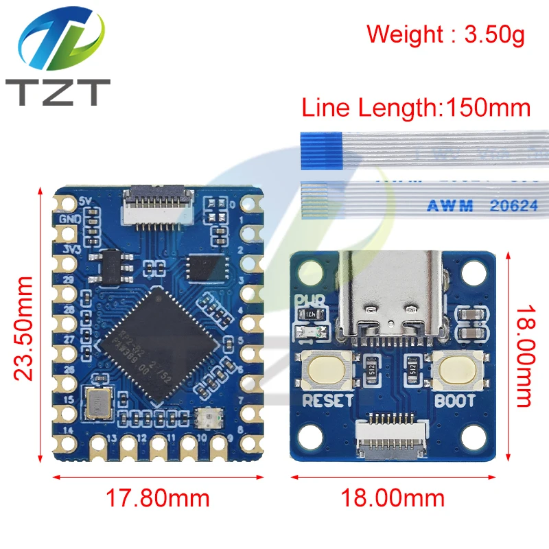 Imagem -02 - Desenvolvimento Módulo Board Usb tipo c Interface 264kb Flash Sram 2mb para Arduino Rp2040 Zero Raspberry pi Pico Rp2040 Tzt-rp2040-tiny