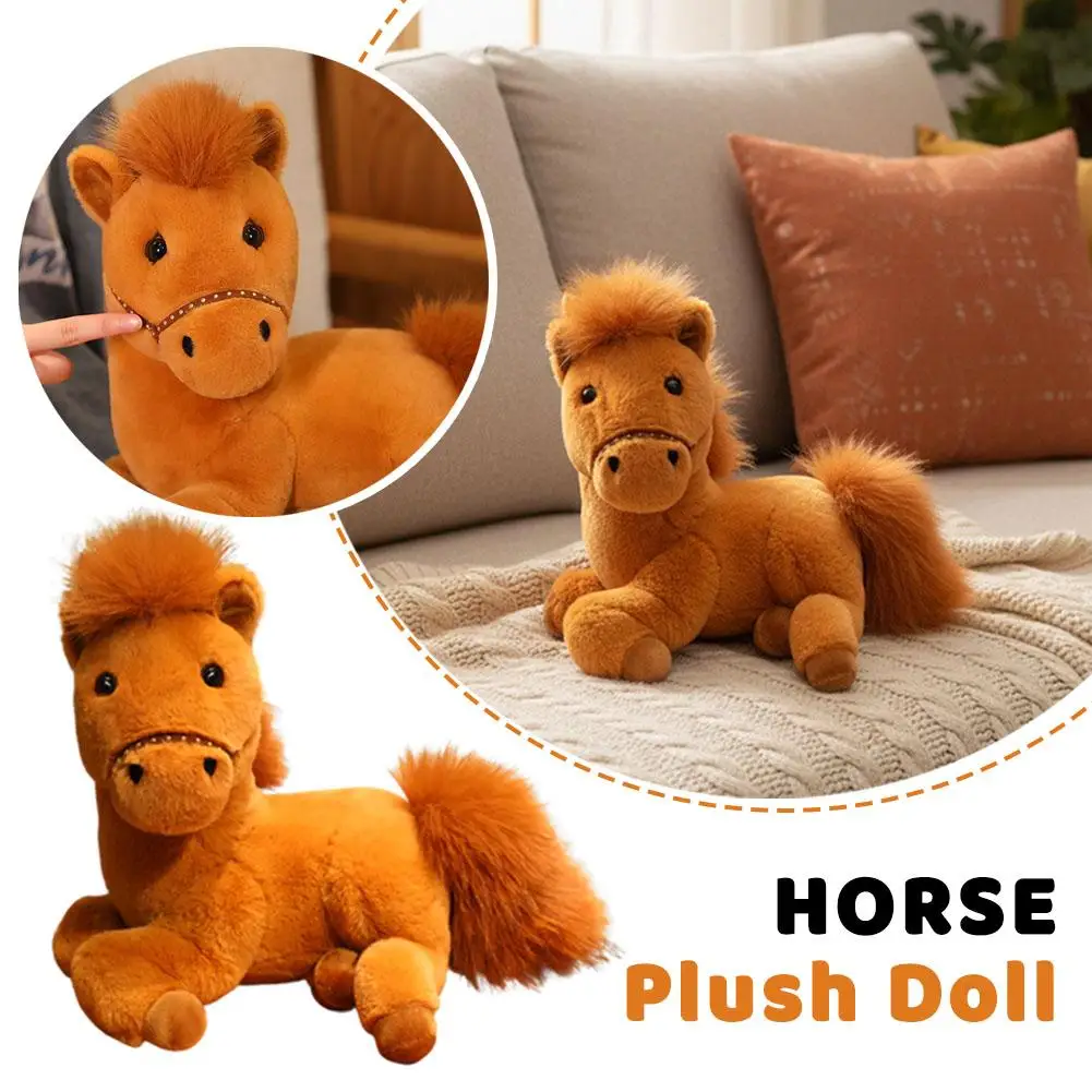 

4-цветная мягкая плюшевая кукла-лошадь для сна, милая плюшевая лошадь, мультяшная лошадь, год зодиака, кукла, украшение для дома, куклы