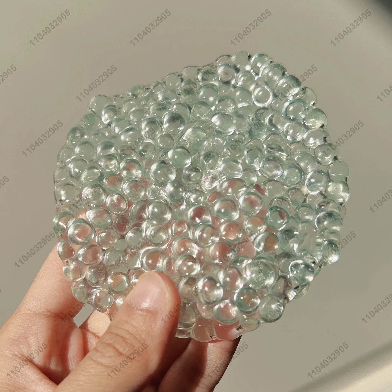 Balle Mochi Grinçante Soulignée sous Vide, Jouet de Détente à la Main, Pierre Verte