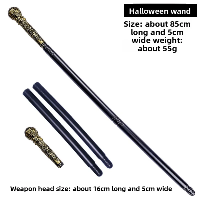 Halloween Prop Death Scythe Simulation Tool Double-Sided Axe Skull Triple Fork Masquerade Performance Cosplay Accessory