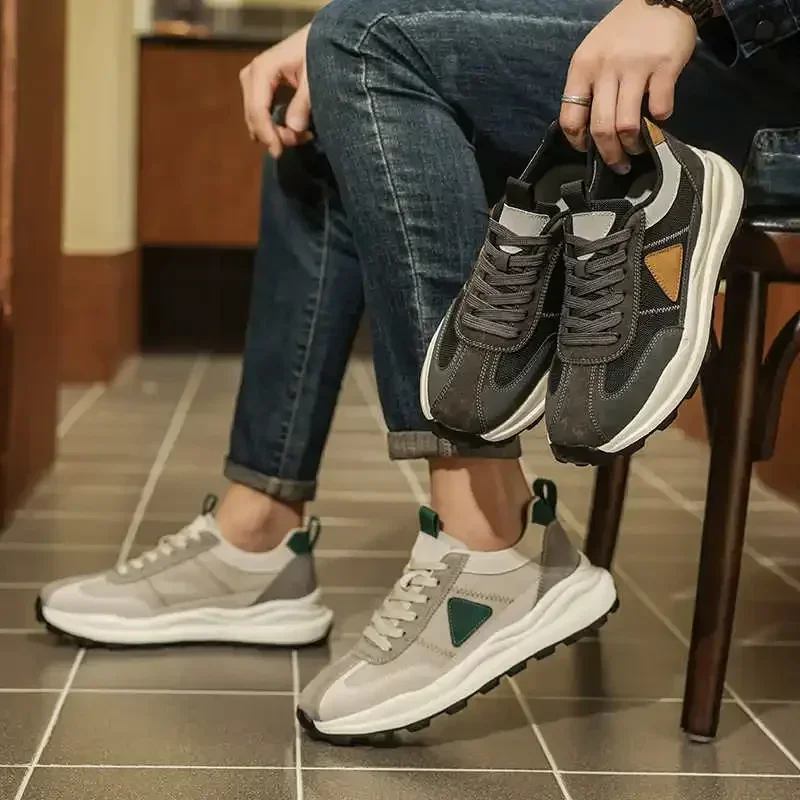 

Спортивная обувь с ремешками, мужская спортивная обувь, повседневный стиль, оригинальная мужская спортивная обувь, дышащие массажные туфли, увеличивающие рост.