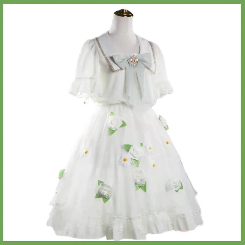 

Аниме Frieren: Beyond Journey's End Косплей Костюм Парик Белая Цветочная Юбка Платье Принцессы Женский Сексуальный Бал в Маске Праздничный Костюм 5ftu