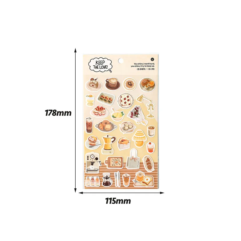 Fromthenon Creative Daily Life Series Stickers Notebook Decorative Stickers Journal Planner Decorative Stationery Supplies