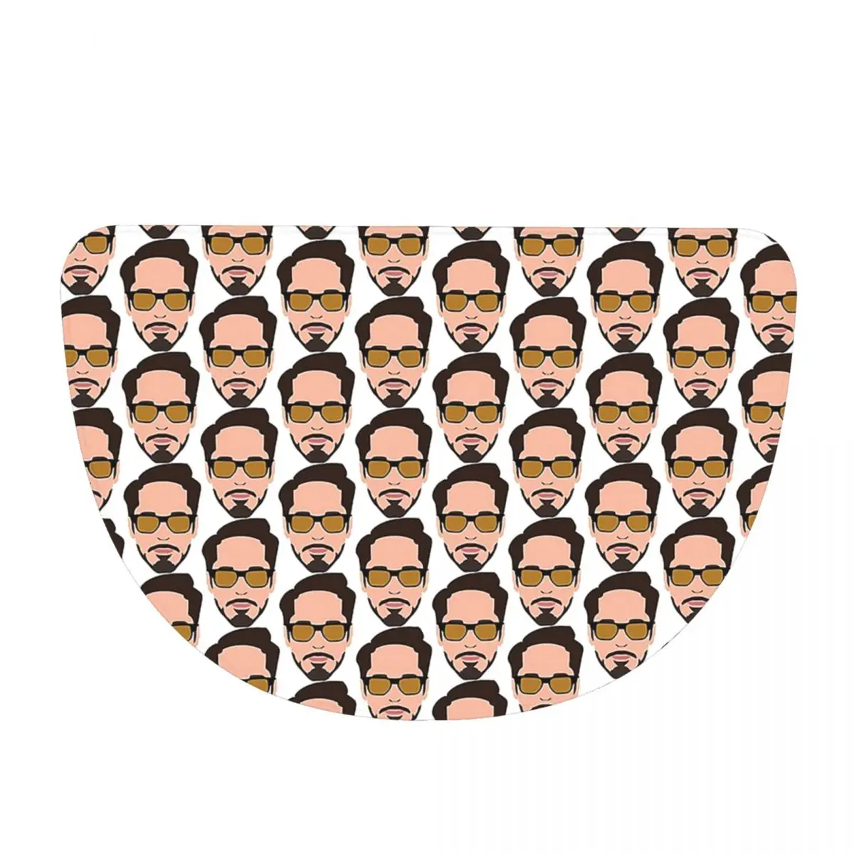 Robert Downey Jr. Vector Soft Flannel Half Round Doormat Non Slip Bathroom Mat Absorbent Floor Carpet for Home Bedroom