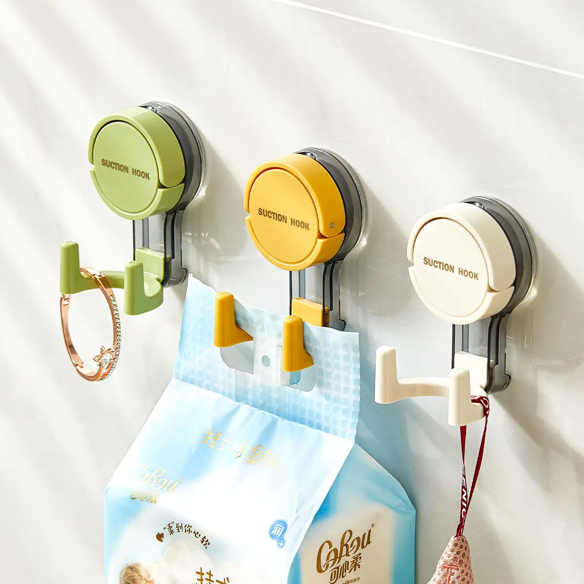 Heavy Duty Suction Hooks Modern & Simple Design Reusable & Removable Ideal for Bathroom Kitchen Glass Metal Plastic Surfaces