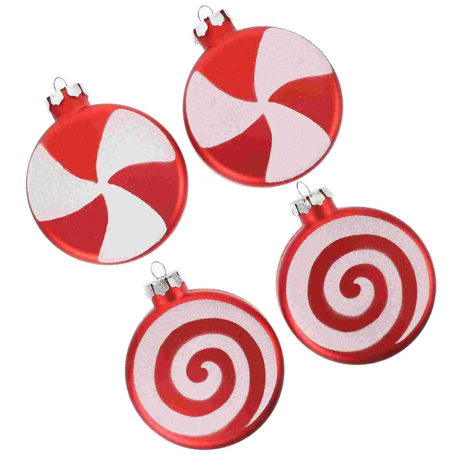 Swirl Garland Lollipop Xmas Party DIY Red White Round Cake Christmas Tree Hanging Ornament Pendant