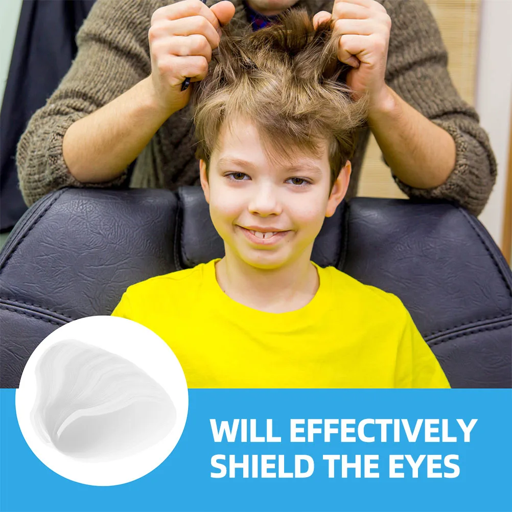

30pcs Transparent Hair Cut Visors Eye Shields for Barbershop Salon Kids Cutting Hair Debris Protector Forehead Shaped