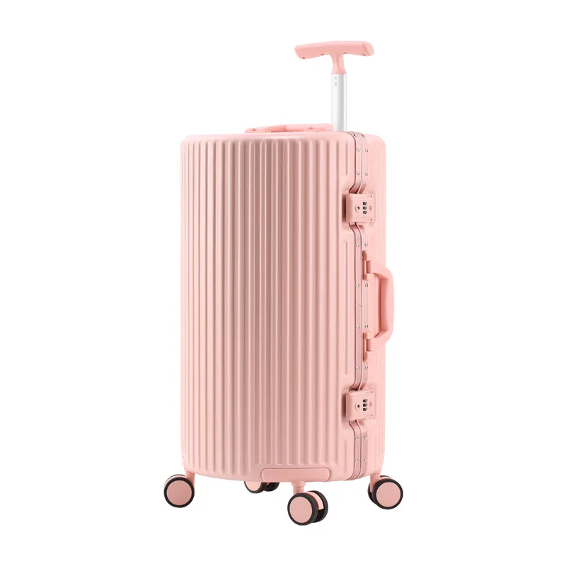 Round Fashion Suitcase Aluminum Frame 20-inch Carrier 24\'\' Individuality Trolley Case Cabin Suitcase Travel Bag with Wheels