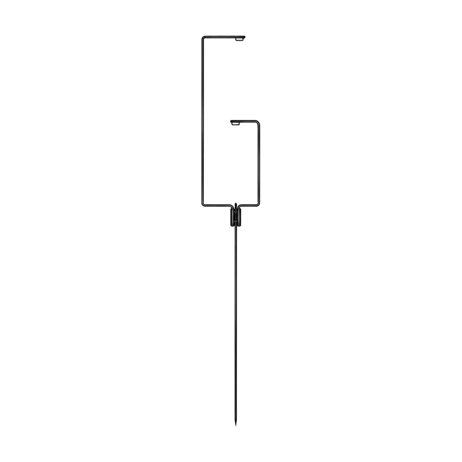 Portable Camping Lantern Pole Iron Hanging Stand Outdoor Lamp Holder Detachable Ground Stake for Picnic Cooking Light Support