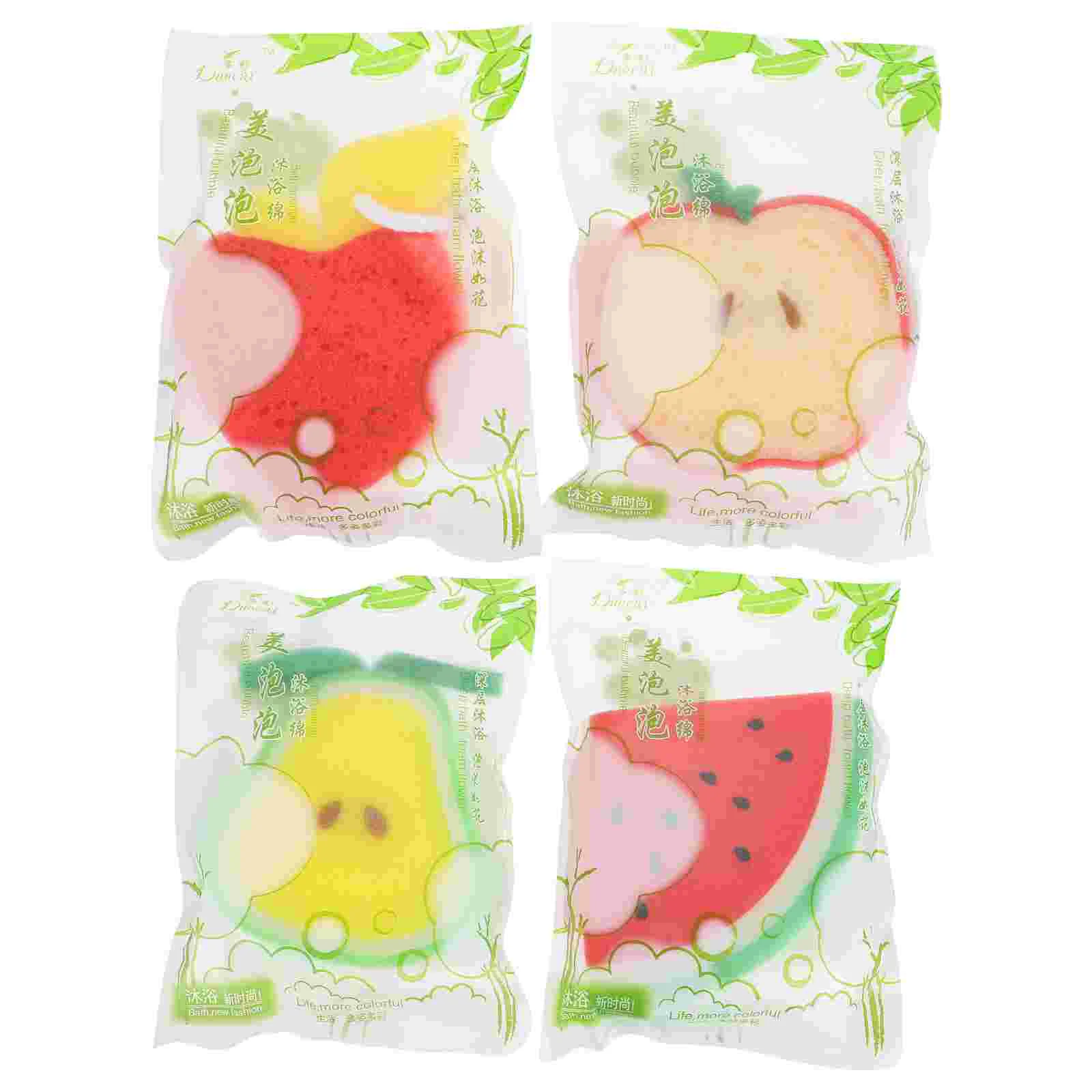 

4 Pcs Child Bath Cartoon Charming Baby Bathing Tool Sponge Scrub Sponges Kid Scrubber Ball Frosted