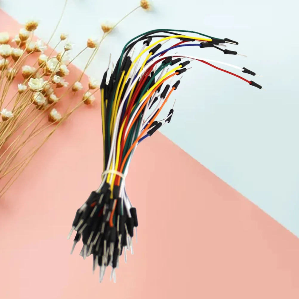 65 Buah Kabel Penghubung Elektronik DIY Breadboard Test Line Kepala Bulat Kit Kabel Jumper Fleksibel 10Cm 15Cm 20Cm untuk Pembuatan Sirkuit