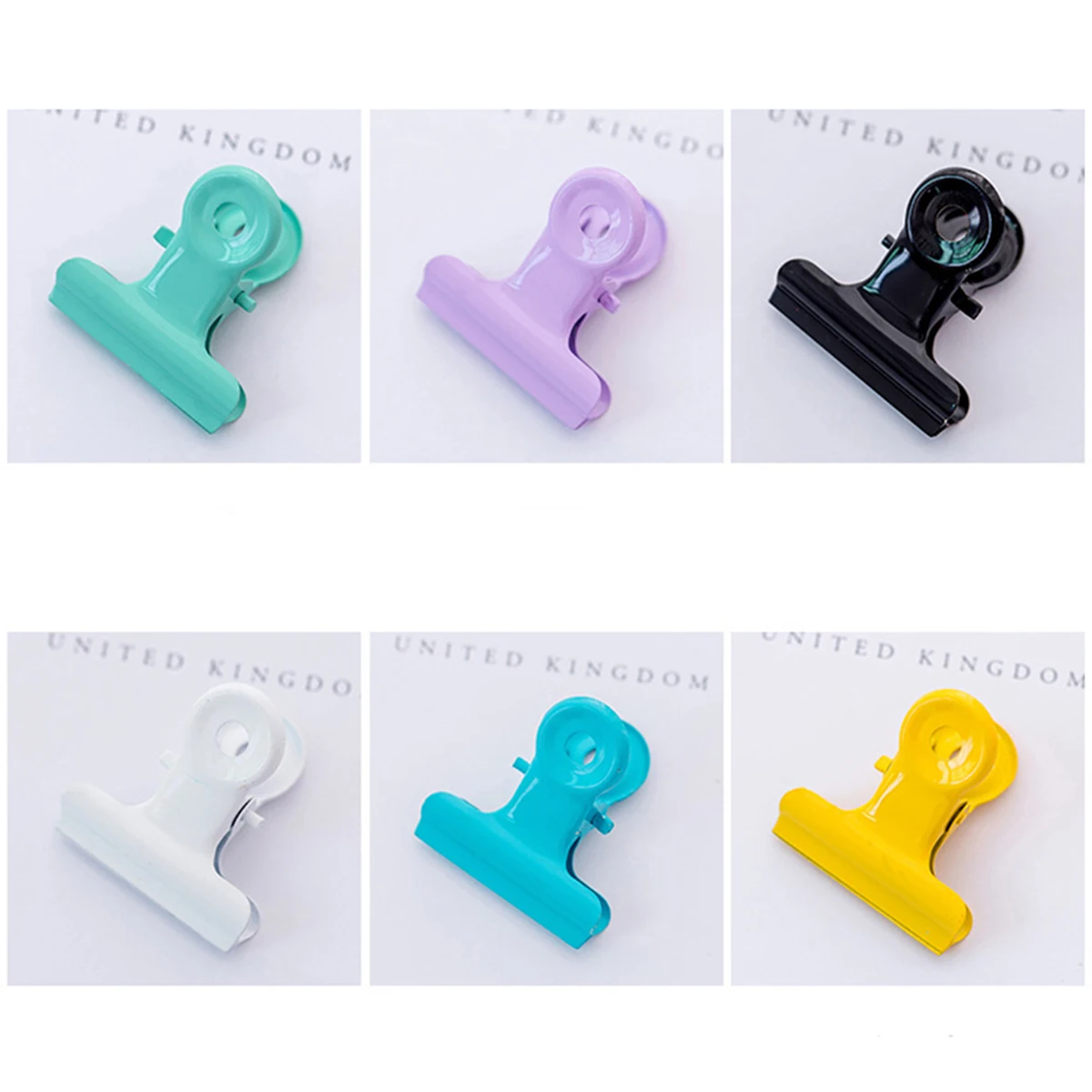 10 Pcs Circular Clips Colorful Metal Office Supplies Cute Design File Paper Picture Home Photo Storage Organizer Sealing