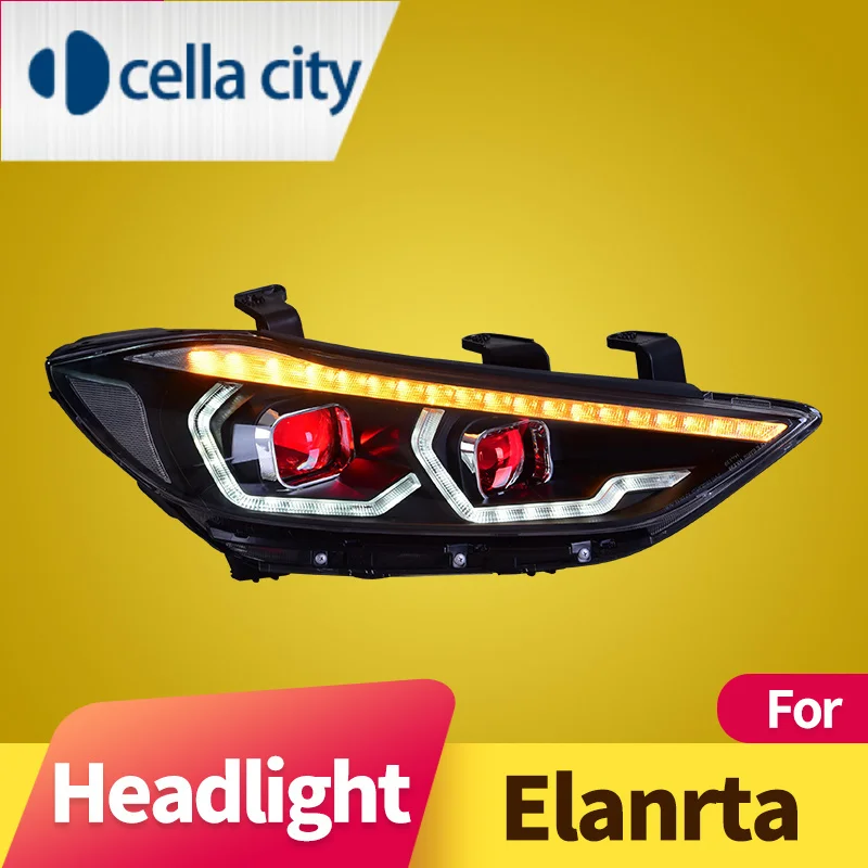 

Headlight Assembly for Hyundai Elantra 2016-2020 LED Daytime Running Light LED Sequential Turn Signal LED High Beam