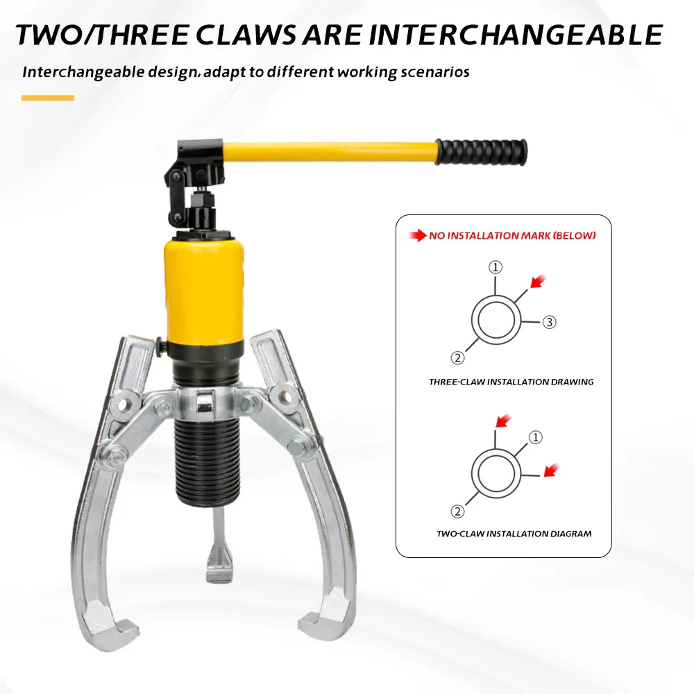 5/10/15/20T Hydraulic Puller Hydraulic Gear Puller 3 Jaw Puller Set Hydraulic Bearing Puller Three Arm Bearing Removal Cylinder